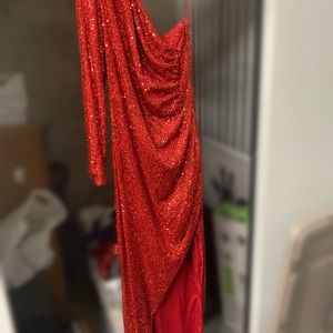 Red sequin dress